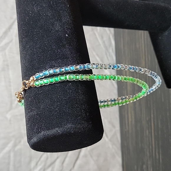 Layered Seed Bead Anklet - Picture 1 of 4